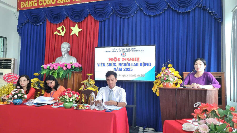 TRUNG TÂM Y TẾ THÀNH PHỐ BẠC LIÊU TỔ CHỨC HỘI NGHỊ VIÊN CHỨC, NGƯỜI LAO ĐỘNG NĂM 2025